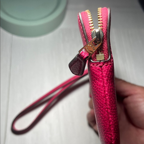 Coach Fuchsia Leather Wristlet - Picture 7 of 10